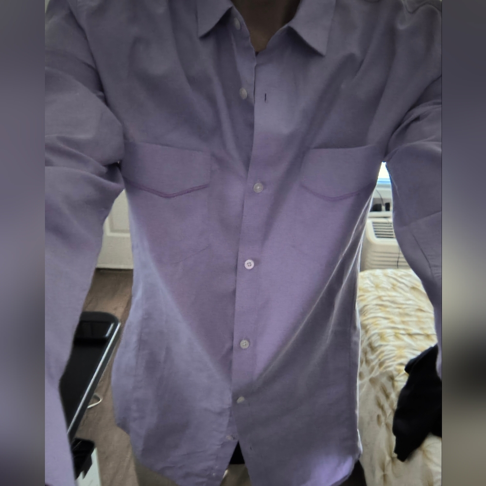 Rare nwot  American rag purple violet mens button down casual button down shirt - Picture 9 of 16